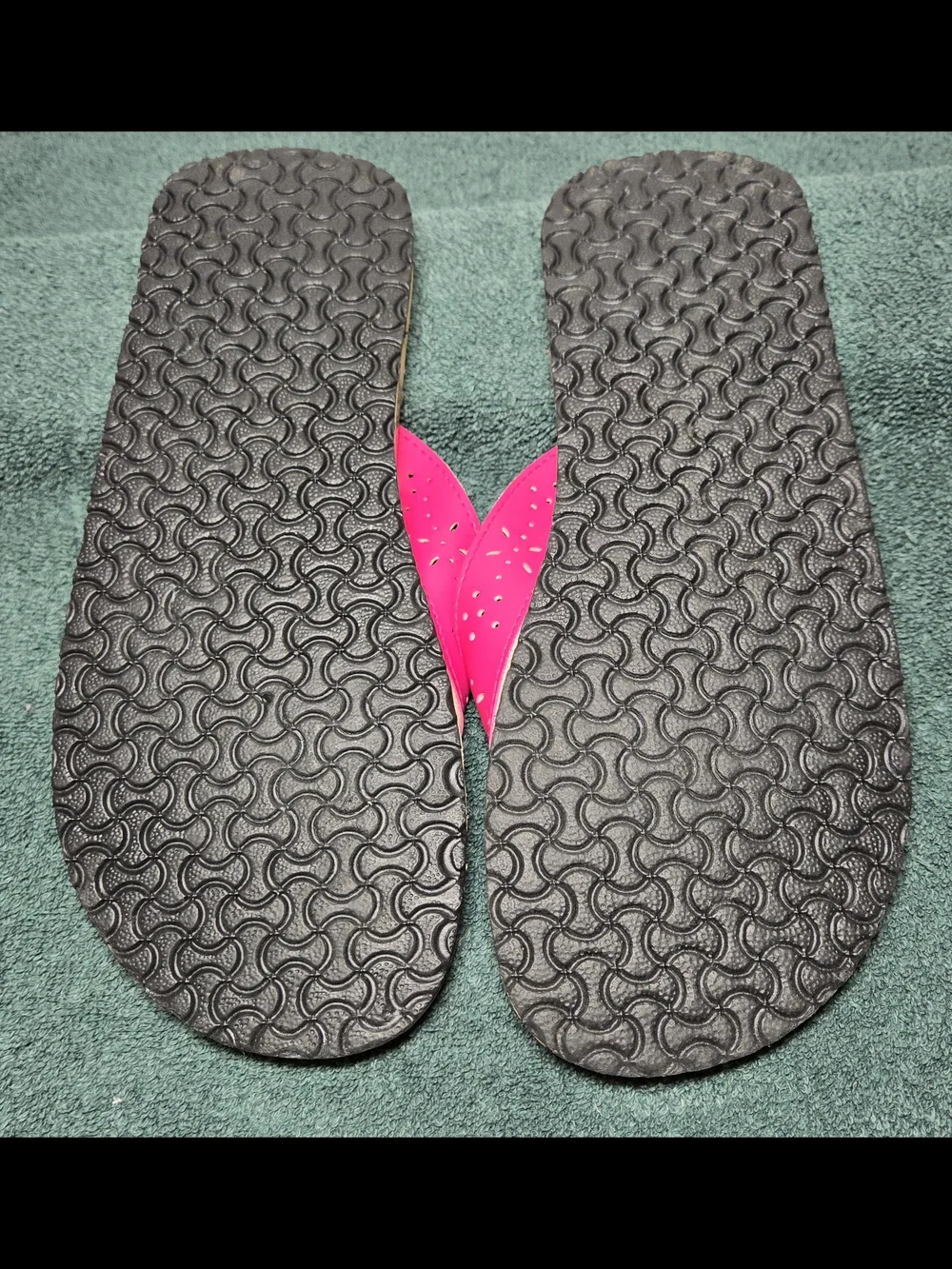Laguna Women's Flip Flop Sandals Pink Hibiscus Wood Look Footbed Size M 7-8 NWT